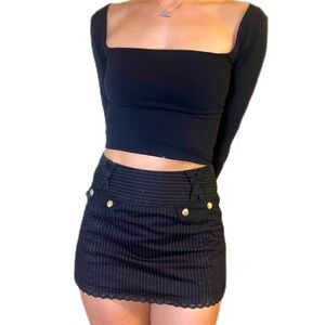 Tripp Nyc reversible red star and pinstrip mini skirt